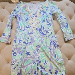 Lilly Pulitzer Blue and Green Patterned Dress